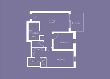 Blueprint plan Black and white house floor plans Floorplan 2D drawing Home plan. clipart