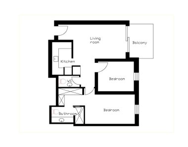 Planı Siyah ve Beyaz Saray 'ın kat planları Kat planı 2D Ev Planı.