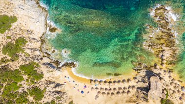 Yunanistan 'daki Tigania plajı.