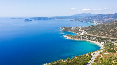 Kavala - Yunanistan 'da deniz manzarası.