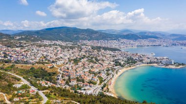 Kavala - Yunanistan 'da deniz manzarası.