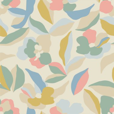 Vektör soyut çiçek ve yaprak illüstrasyonuName