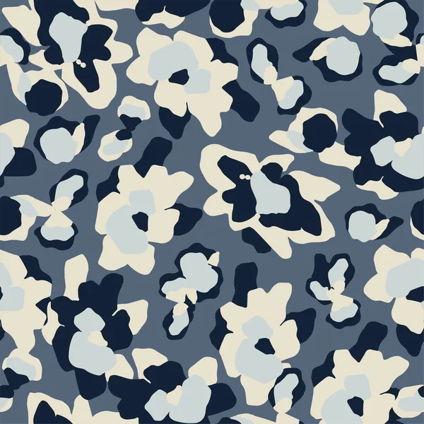 Vector Flower Leopard Illustration Seamless Repeated Pattern Digital Artwork - Stok Vektor