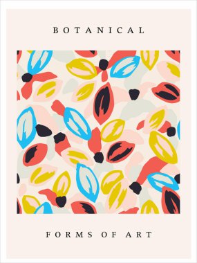 Vector flower and leaf illustration art poster digital artwork