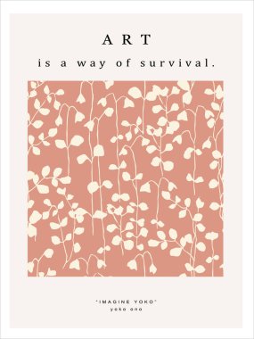 Vector flower and leaf illustration art poster digital artwork