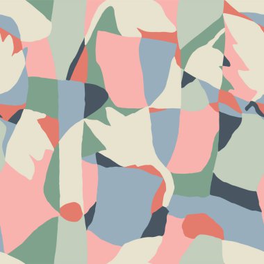 Vektör yaprağı ve geometrik katmanlar örnekleme kusursuz tekrarlama deseni