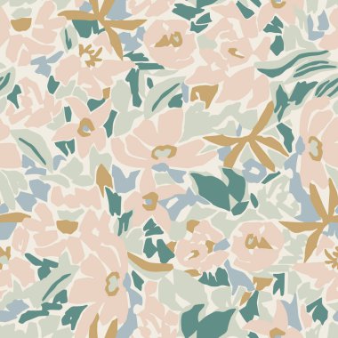 Vector flower layers illustration seamless repeat pattern