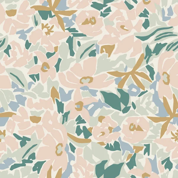 Vector Flower Layers Illustration Seamless Repeat Pattern — Image vectorielle