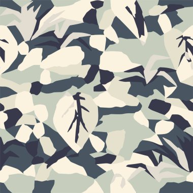 Vektör yaprağı ve doğa temalı illüstrasyon kusursuz tekrarlama deseni