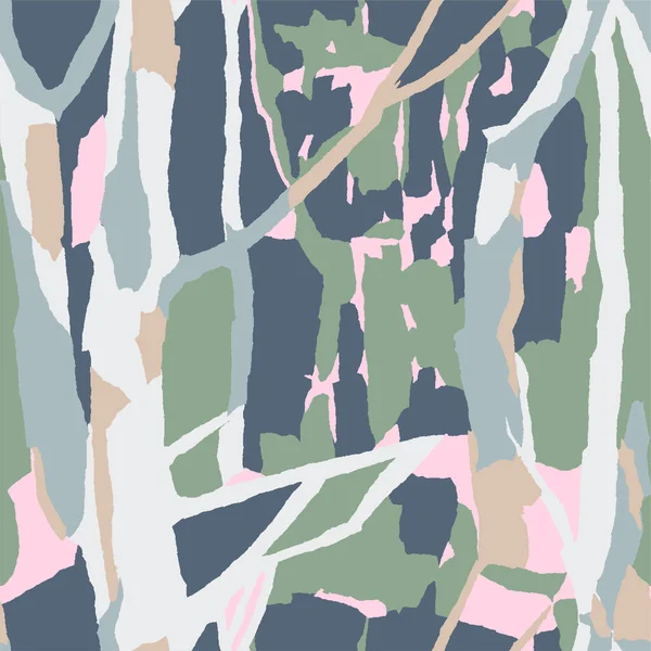 ベクターの森の木によってテーマにされるイラスト シームレスな繰り返しパターン デジタルアートワーク — ストックベクタ