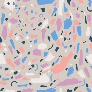 Vektör terrazzo illüstrasyonu kusursuz tekrarlanmayan dijital çizimler