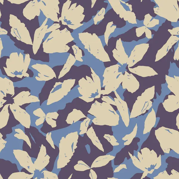 Vektör çiçeği ve yaprak çizimi kusursuz tekrarlanmayan dijital çizimler