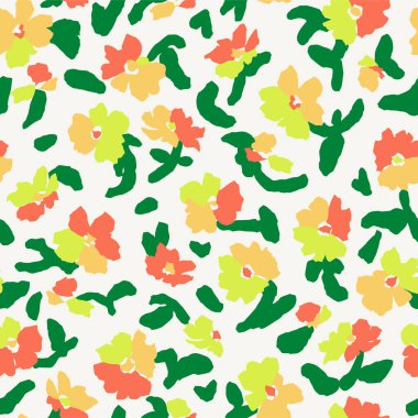 Şirin çiçek illüstrasyonu kusursuz tekrarlanmayan dijital çizimler