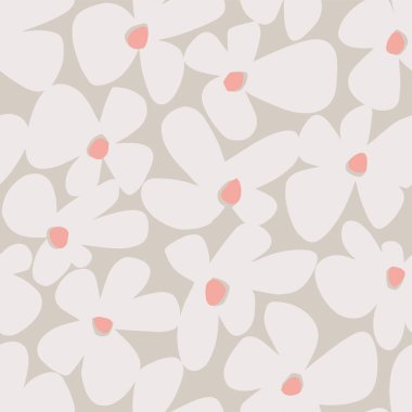 Vektör minimal ve sevimli çiçek deseni kusursuz tekrarlanmayan dijital sanat çalışması