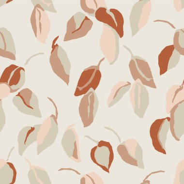 Vektör retro geometrik yapraklar motif illüstrasyonuName