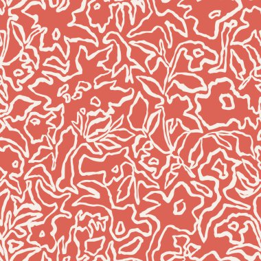 Vektör botanik çizimi kusursuz tekrarlanmayan dijital çizim