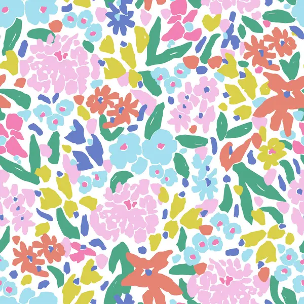 Şirin çiçeksiz vektör. Dijital sanat eserlerini tekrarla.