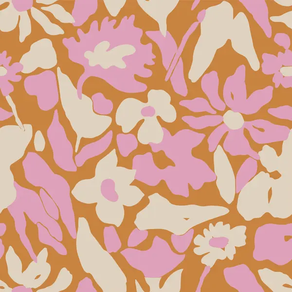 Vektör modern çiçek deseni kusursuz tekrar eden dijital çizimler