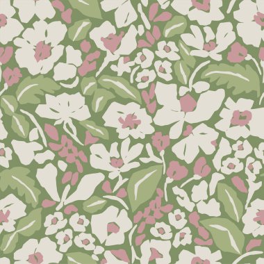 Vektör botanik çiçeksiz desen