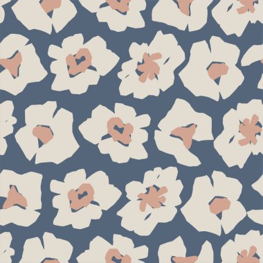 Vektör soyut çiçek motifi pürüzsüz tekrarlama deseni