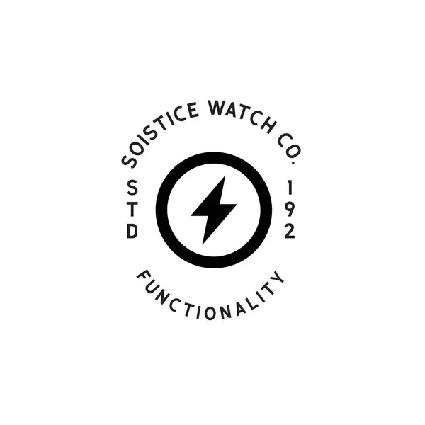 Pankart, poster, broşür için Vintage Watch Logo Şirketi Retro Vektör Logosu