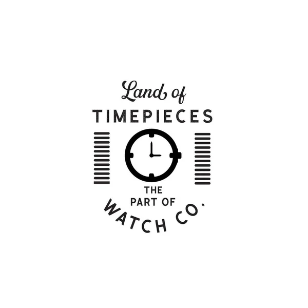 Pankart, poster, broşür için Vintage Watch Logo Şirketi Retro Vektör Logosu