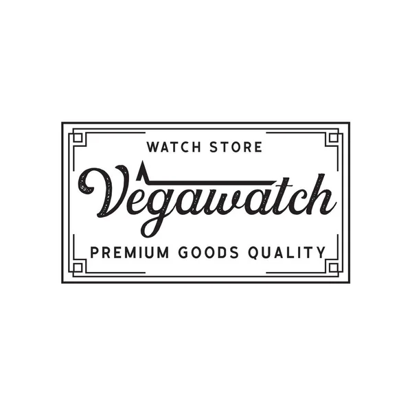 Pankart, poster, broşür için Vintage Watch Logo Şirketi Retro Vektör Logosu