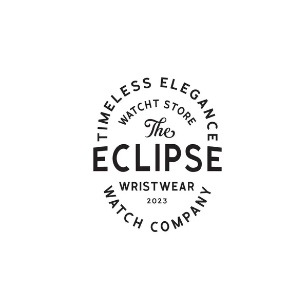 Pankart, poster, broşür için Vintage Watch Logo Şirketi Retro Vektör Logosu