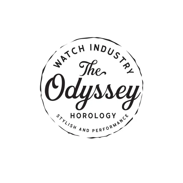 Pankart, poster, broşür için Vintage Watch Logo Şirketi Retro Vektör Logosu