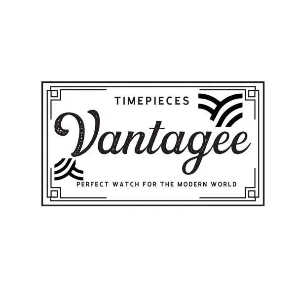 Pankart, poster, broşür için Vintage Watch Logo Şirketi Retro Vektör Logosu