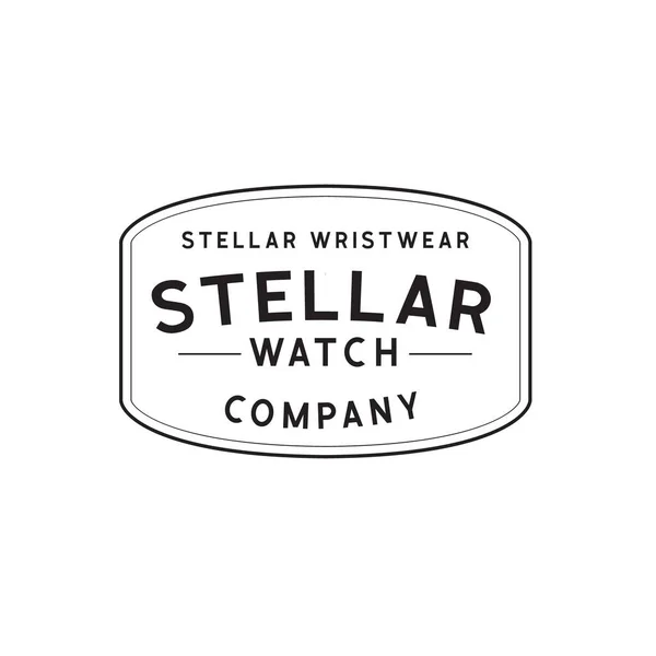 Pankart, poster, broşür için Vintage Watch Logo Şirketi Retro Vektör Logosu