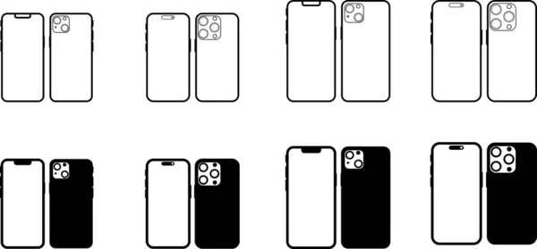 Telefon vektör modeli, akıllı telefon modern illüstrasyon. iPhone 'un vektör çizgisi. 