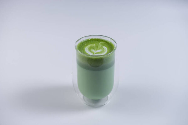 fresh herbal smoothie drink at cafe, healthy eating concept
