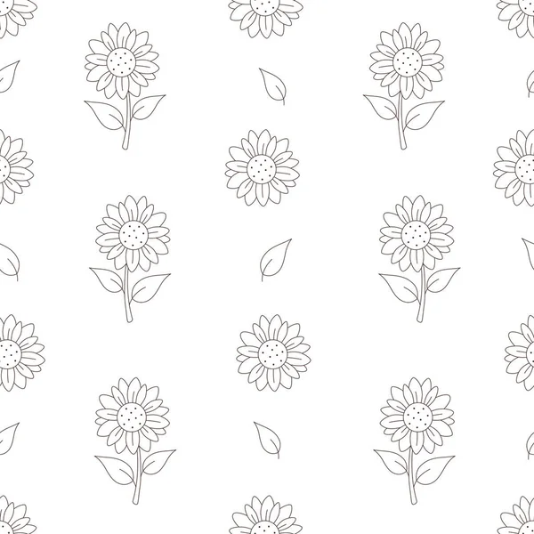 Tatlı Ayçiçekleri Pürüzsüz Desen Ayçiçeği Özeti Tekstil Ambalaj Kağıdı Kumaşlar — Stok Vektör