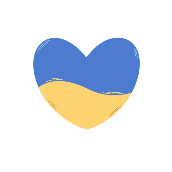Flaga Ukrainy Kształcie Serca Ocal Ukrainę Wesprzyj Ukrainę Ilustracja Wektora — Wektor stockowy
