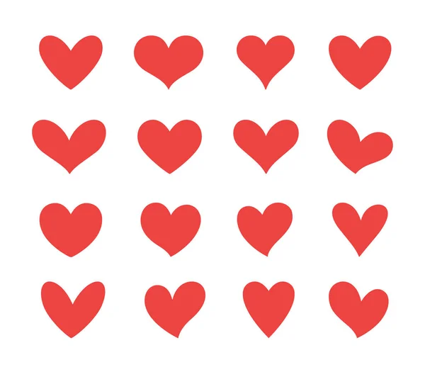 Hartenverzameling Liefde Romantisch Verliefd Worden Design Elementen Voor Valentijnsdag Vectorillustratie — Stockvector