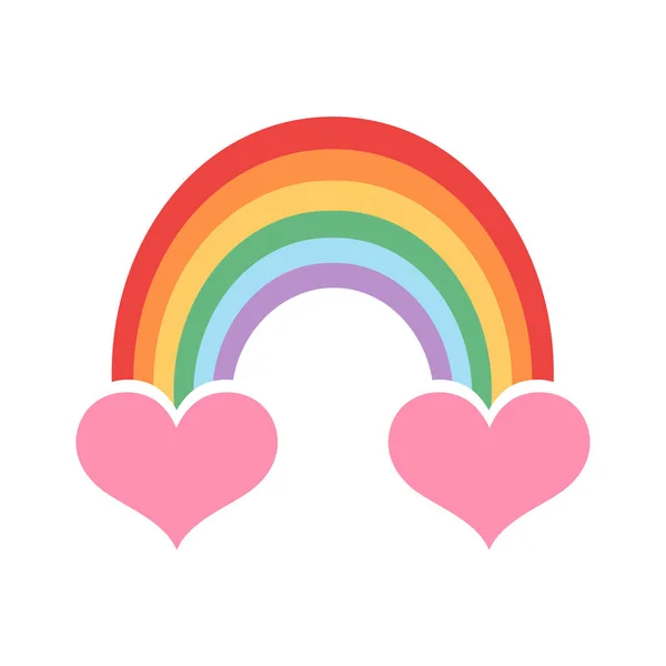 Leuke Rainbow Lgbtq Vlag Kleuren Met Hartjes Lgbtq Gemeenschap Trots — Stockvector
