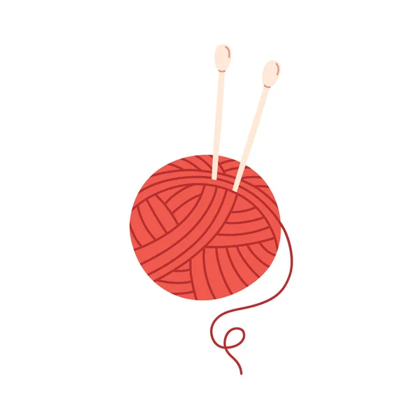 毛线球用针织 业余爱好 羊毛线 矢量说明 — 图库矢量图片