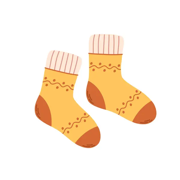 Язані Шкарпетки Зимовий Осінній Одяг Гігге Затишний Стиль Векторні Ілюстрації — стоковий вектор