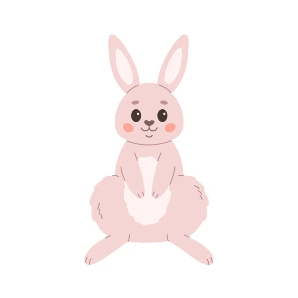 Cute White Rabbit Woodland Animal Easter Bunny Vector Illustration — Stock Vector