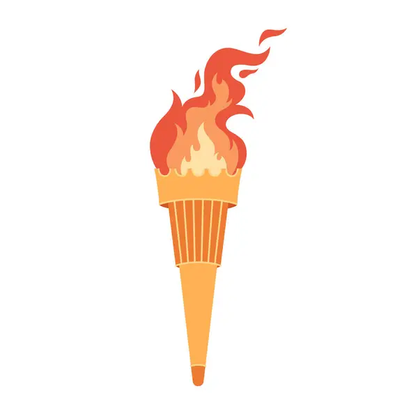 Torch Flame Symbol Sport Competitions Vector Illustration Flat Style Vectorbeelden