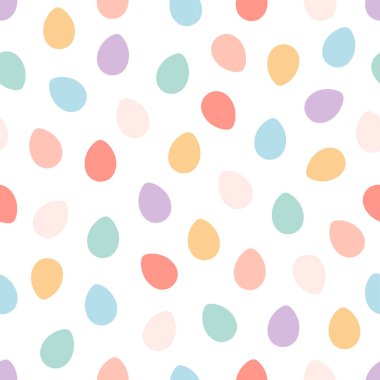 Paskalya yumurtaları pürüzsüz. Renkli yumurtalar boyadım. Mutlu Paskalyalar. Düz biçimli vektör illüstrasyonu