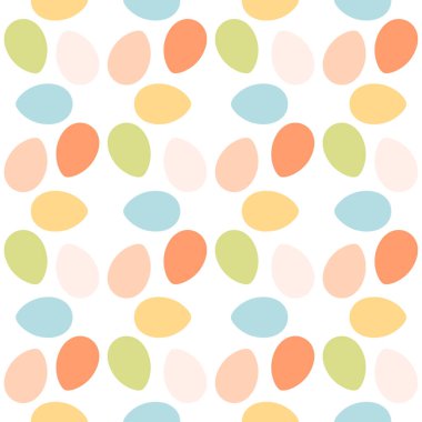 Paskalya yumurtaları pürüzsüz. Renkli yumurtalar boyadım. Mutlu Paskalyalar. Düz biçimli vektör illüstrasyonu