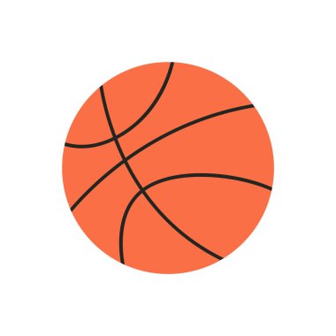 Basketbol topu. Spor, eğlence, fizik egzersizi. Düz biçimli vektör illüstrasyonu