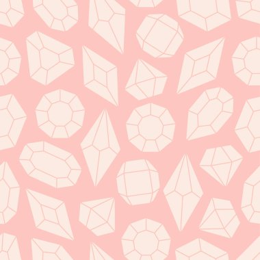 Kristalli, elmaslı, değerli taşlı kusursuz desen. Afişler, duvar kağıtları, tekstil ürünleri, ambalaj kağıtları için kumaş. Düz biçimli vektör illüstrasyonu