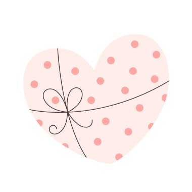 Gift box in heart shape. Love, dating, romantic, wedding present. Happy Valentines day. Vector illustration in flat style clipart