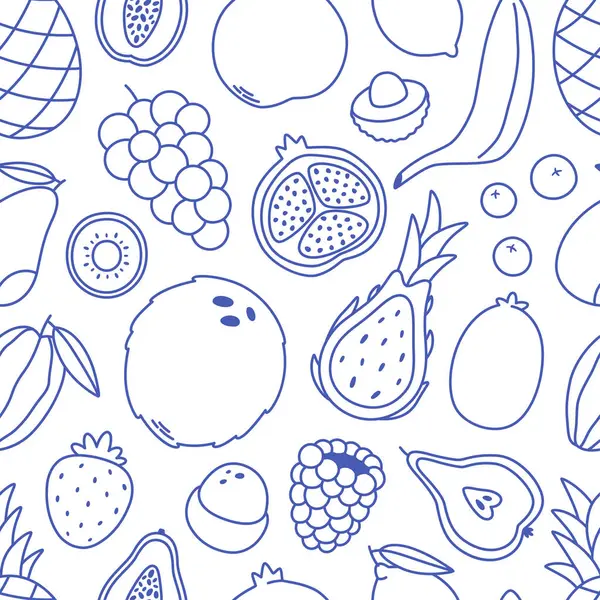 Şekersiz desenli, çizgili meyveli ve meyveli. Pankart, duvar kağıdı, tekstil, ambalaj kağıdı, arka plan, kartlar için karalama baskısı. Düz biçimli vektör illüstrasyonu