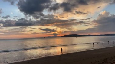 nang beach krabi. beautiful landscape time lapse of beach.