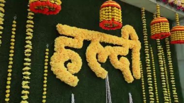 Indian wedding flower decoration. Haldi function flower decoration.