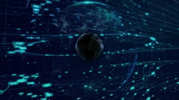 Earth Rotation Data Technology Background — 图库视频影像
